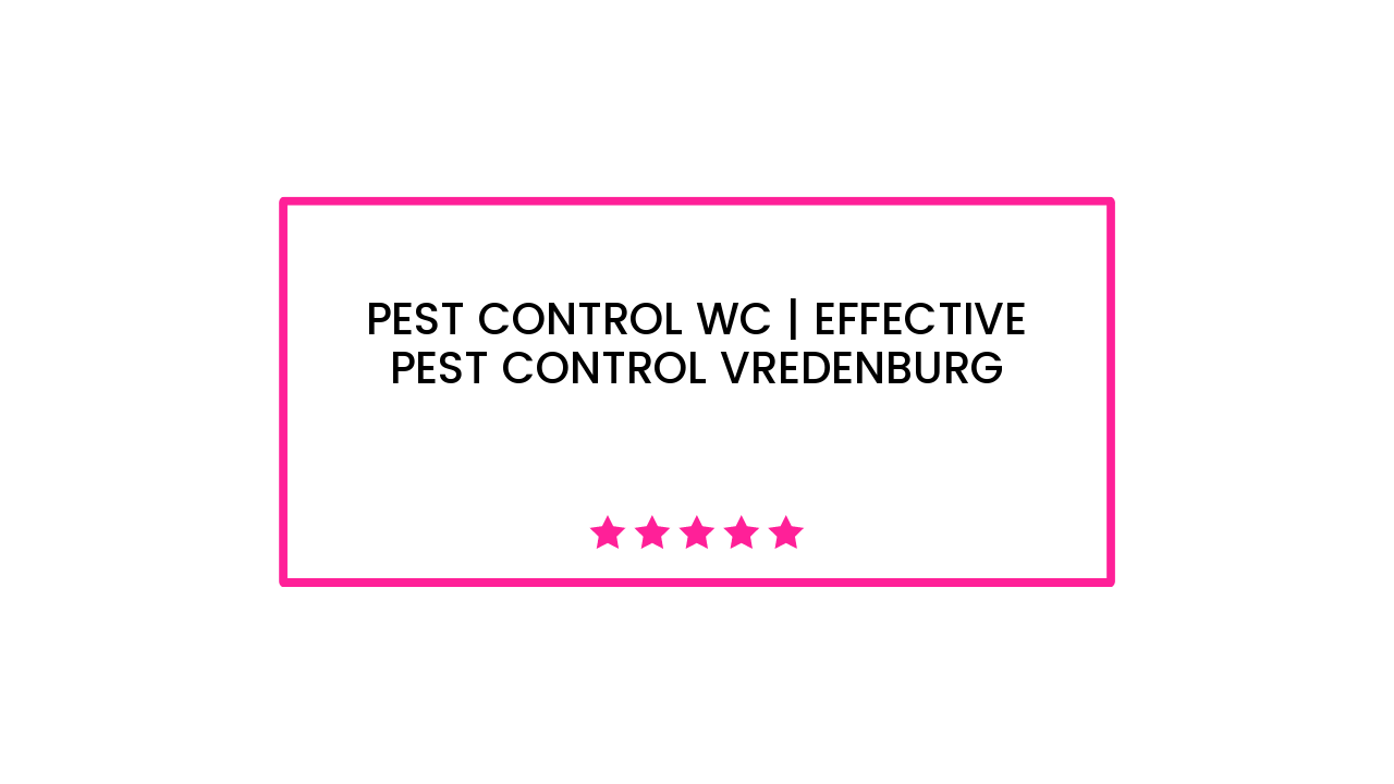 Pest Control WC | Effective Pest Control Vredenburg